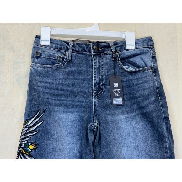 Ed Hardy Brave Hearts Wide Leg Jeans Women’s Size 28 Y2K Retro Denim - Picture 7 of 10